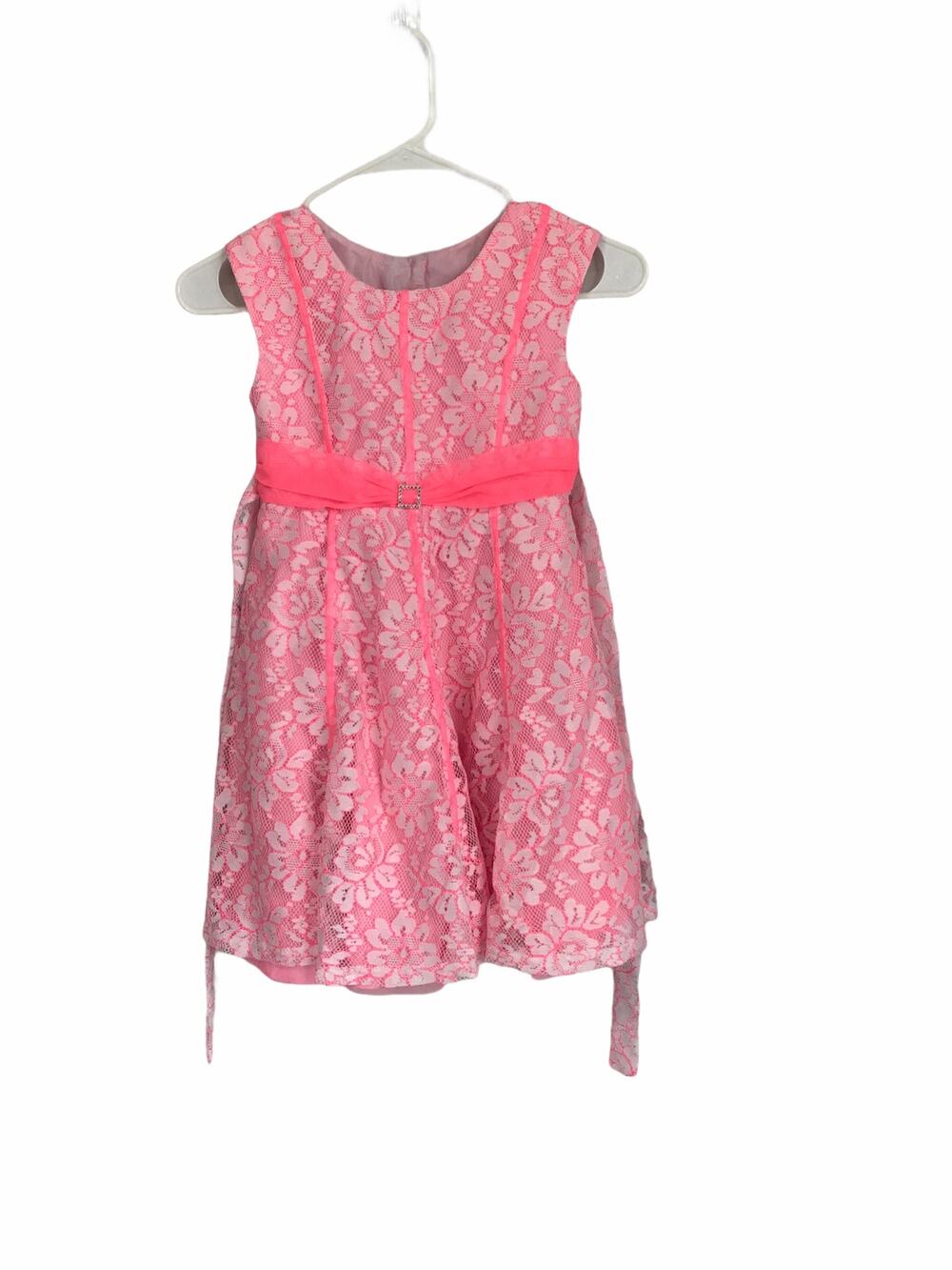Jona Michelle Pink Floral Lace Sleeveless Dress 6